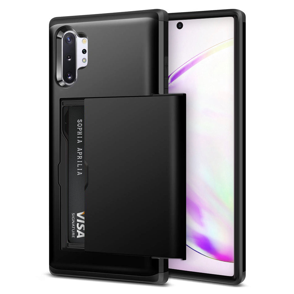 Galaxy Note 10 Plus Dual-Layer Protective Case with Sliding Card Compartment Galaxy Note 10 Plus Dual-Layer Protective Case with Sliding Card Compartment